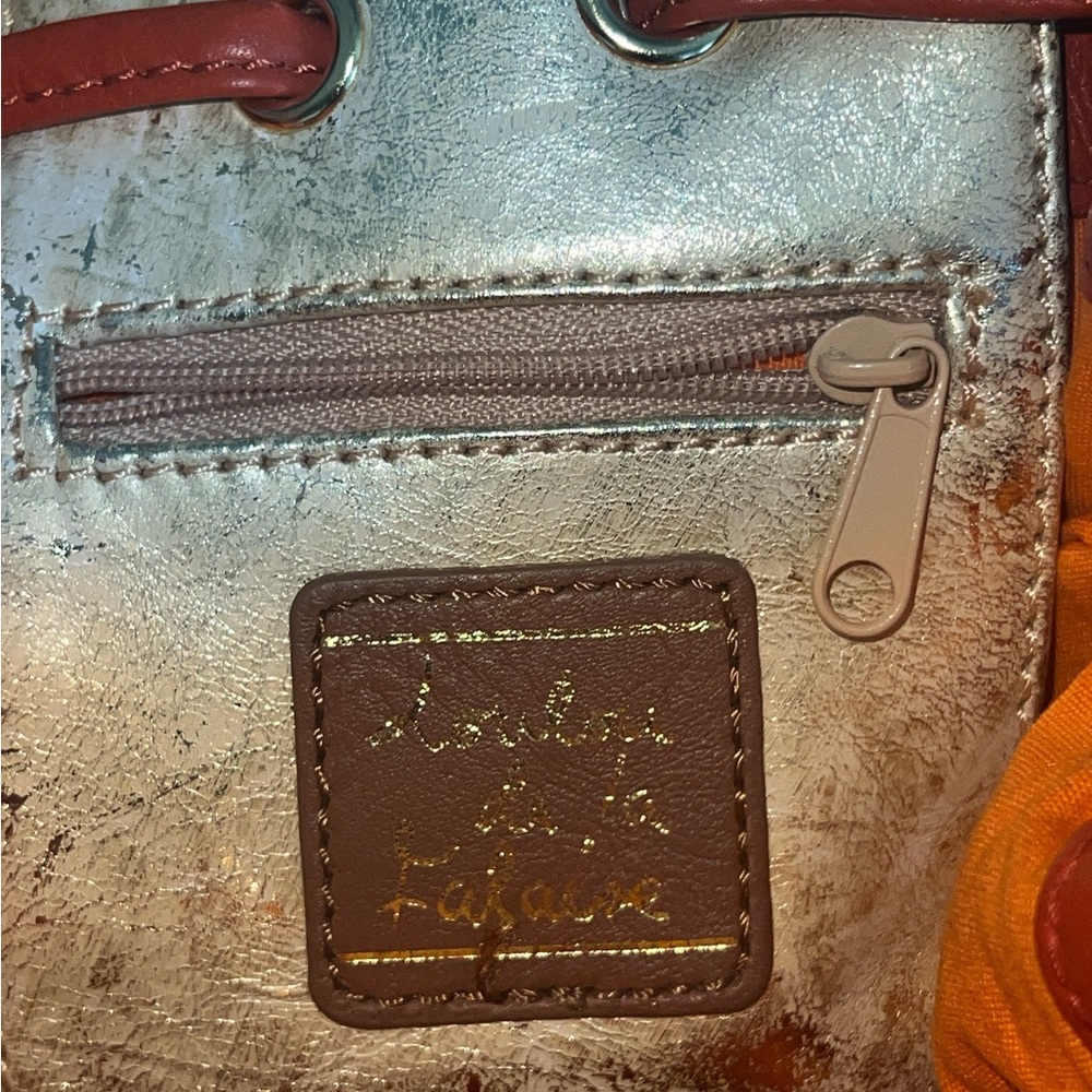 Lou Lou de la Falaise Gold and Orange Crossbody Bag with Metallic Detail - Picture 7 of 8